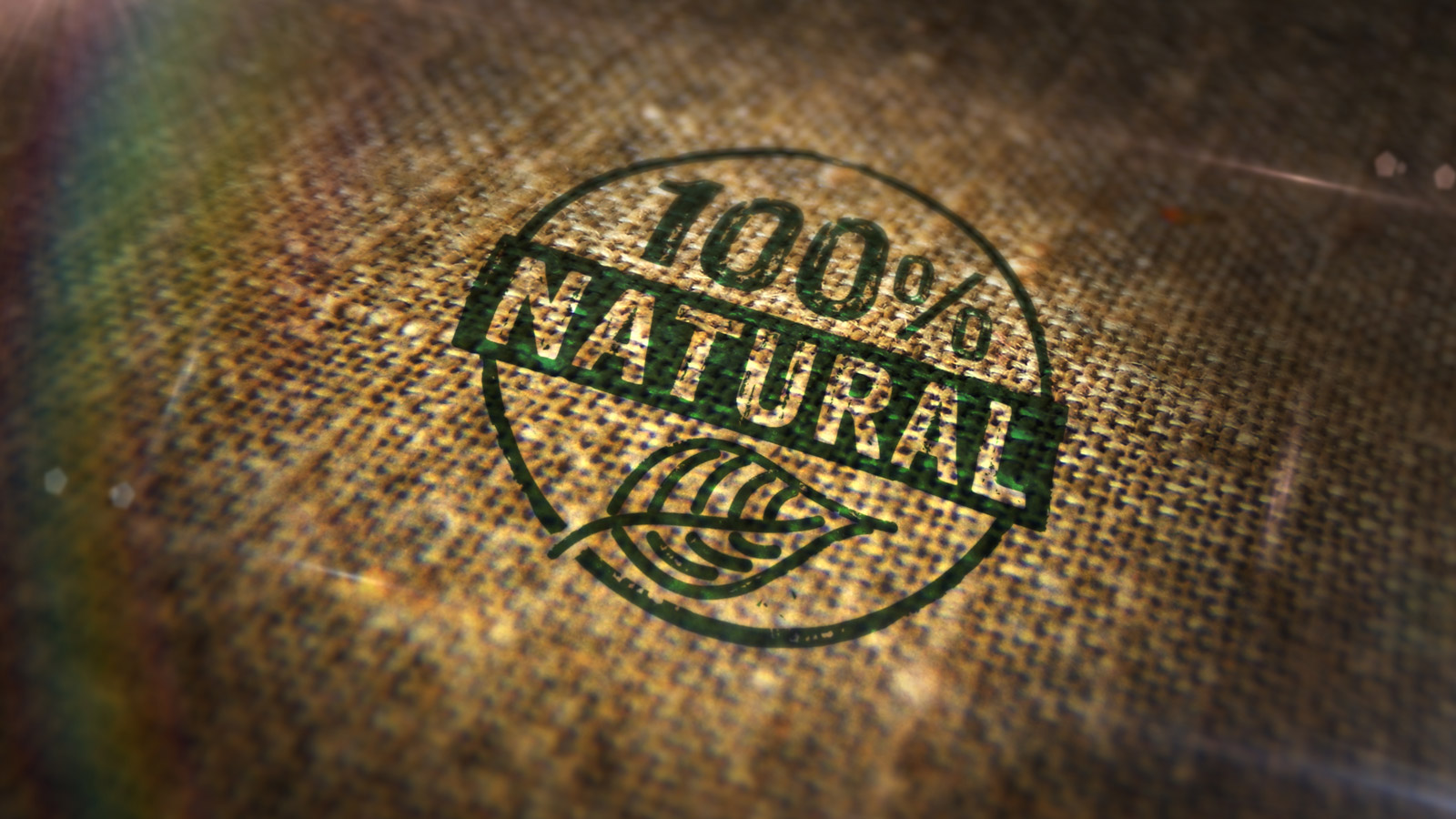 Textilie mit Aufrdruck "100% Natural"