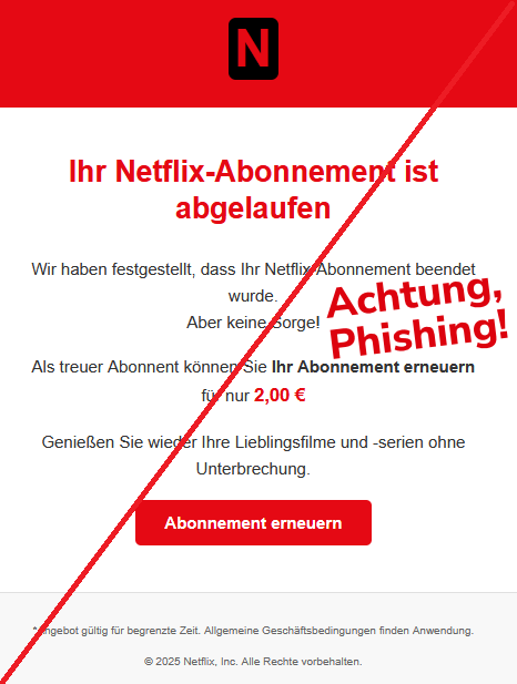Ihr Netflix-Abonnement ist abgelaufen Wir haben festgestellt, dass Ihr Netflix-Abonnement beendet wurde. Aber keine Sorge! Als treuer Abonnent können Sie Ihr Abonnement erneuern für nur 2,00 € Genießen Sie wieder Ihre Lieblingsfilme und -serien ohne Unterbrechung. Abonnement erneuern *Angebot gültig für begrenzte Zeit. Allgemeine Geschäftsbedingungen finden Anwendung.