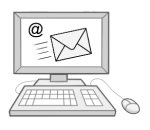 Grafik eines Computers, der ein E-Mail-Symbol zeigt